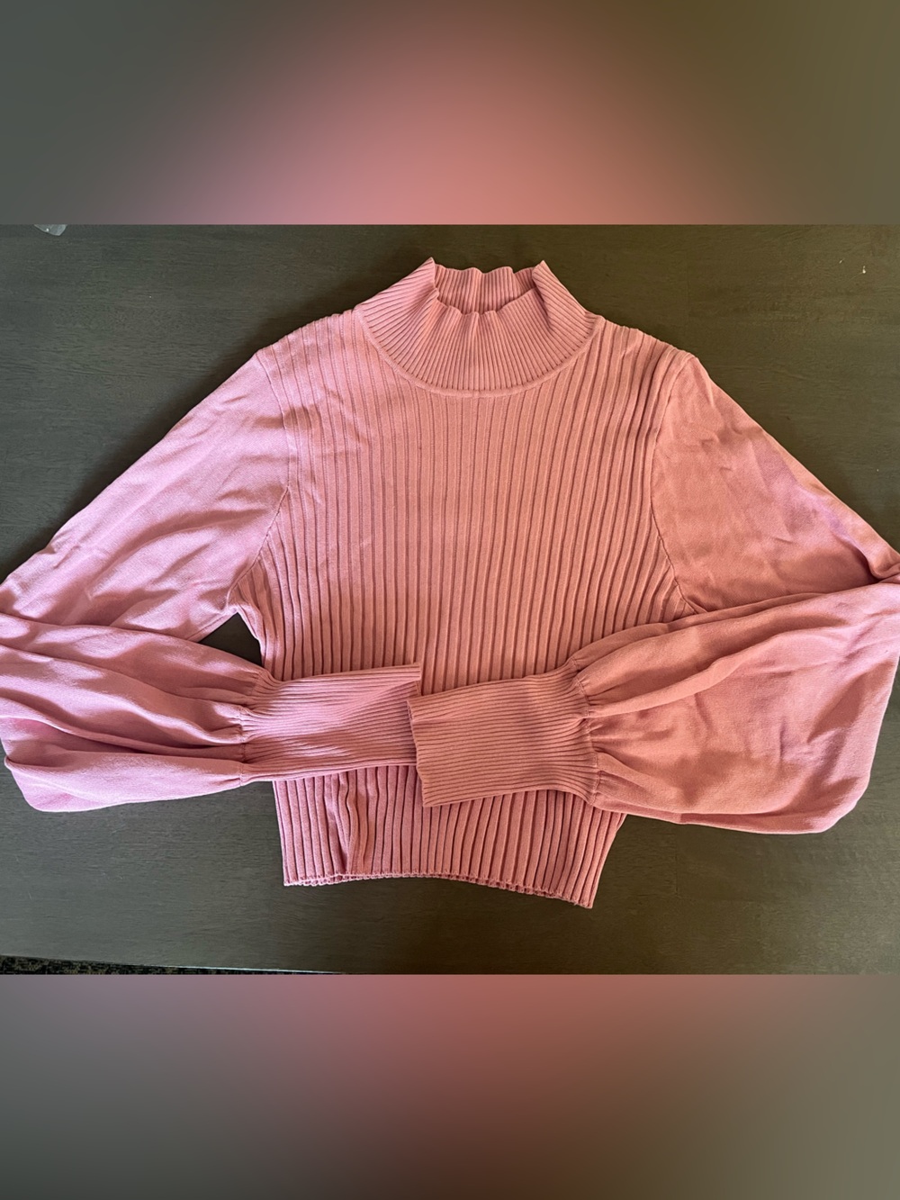Fashion Nova 2X Rose Ribbed Mock Neck Sweater